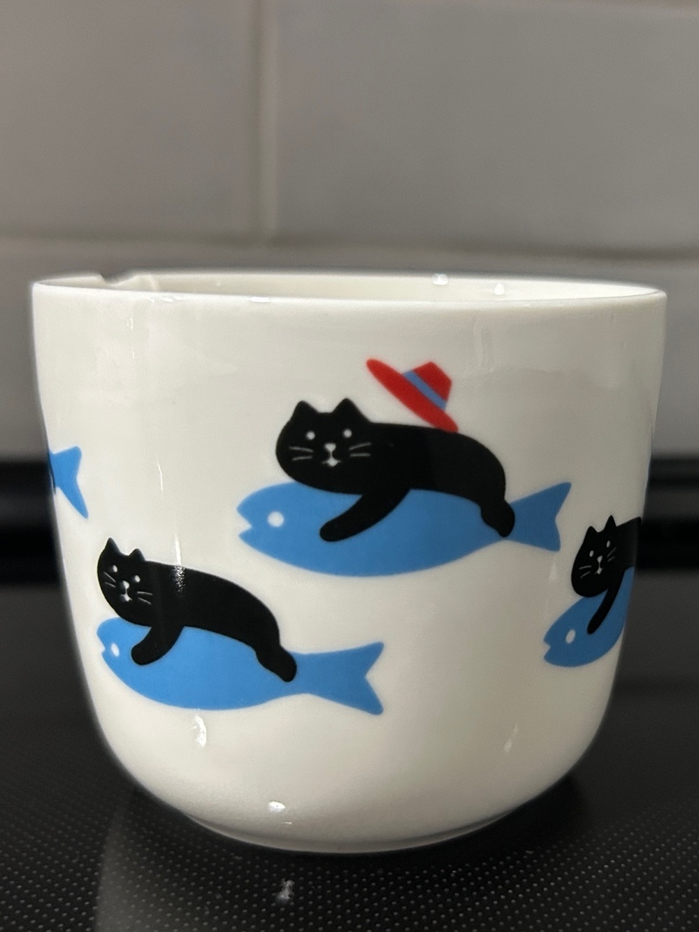 Cat and Fish Ceramic Mug